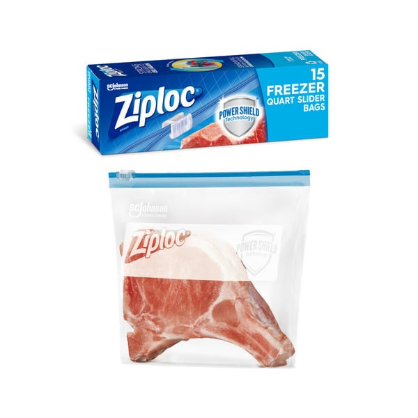 Food Wraps & Storage Ziploc® Brand Slider Freezer Bags, BPA-free Plastic Reusable Bags with Power Shield Technology hero