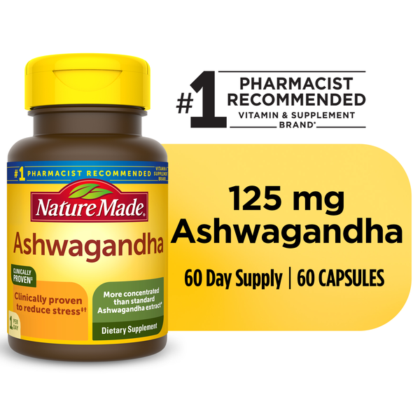 Vitamins & Supplements Nature Made Ashwagandha 125 mg Capsules hero