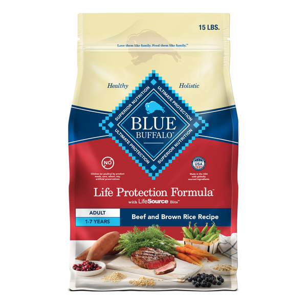 Dog Food & Care Blue Buffalo Life Protection Formula Natural Adult Dry Dog Food, Beef and Brown Rice hero