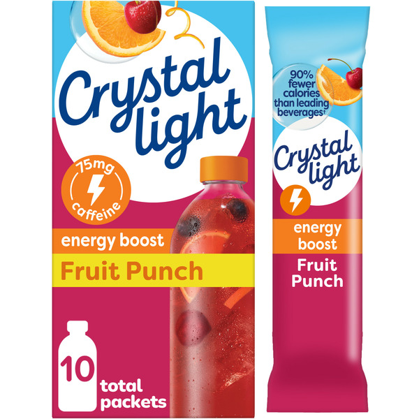 Cocoa & Drink Mixes Crystal Light Energy Boost Fruit Punch Powdered Drink Mix hero