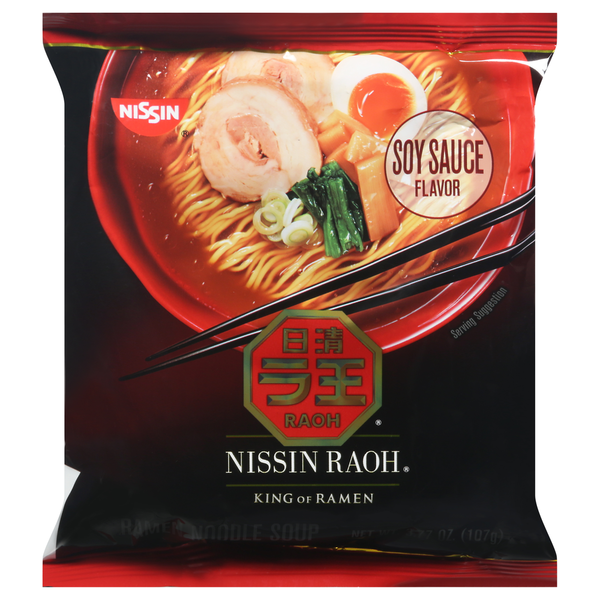 Prepared Soups & Salads Nissin RAOH Ramen Noodle Soup, Soy Sauce Flavor hero