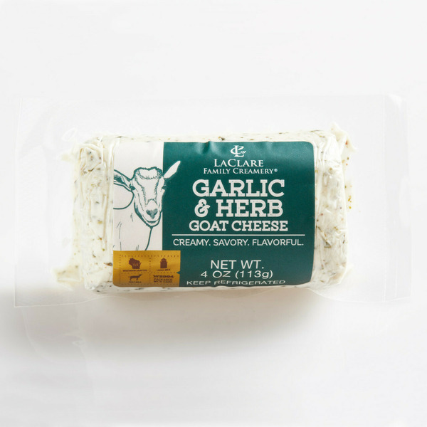 Specialty Cheeses LaClare Family Creamery Garlic & Herb, Goat Cheese, Chèvre hero