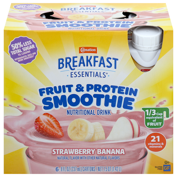 Breakfast Breads, Donuts & More Carnation Breakfast Essentials Nutritional Drink, Strawberry Banana hero