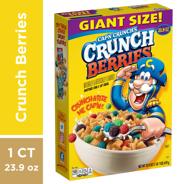 Cereal Cap'N Crunch Cereal, Crunch Berries, Giant Size hero