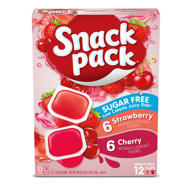 Snack Pack Sugar-Free Strawberry & Cherry Flavored Low Calorie Juicy Gels hero