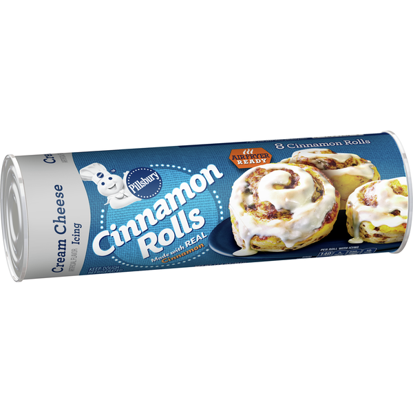 Refrigerated Dough & Biscuits Pillsbury Cinnamon Rolls with Cream Cheese Icing hero