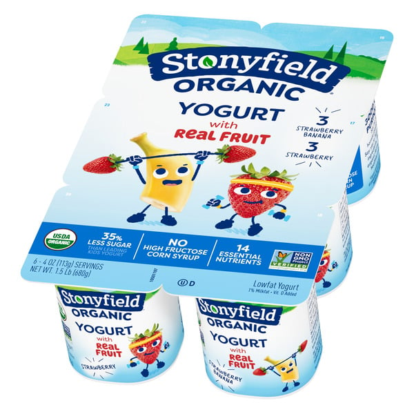 Yogurt, Kefir & Smoothies Stonyfield Organic Kids Strawberry & Strawberry Banana Lowfat Yogurt Variety Pac hero