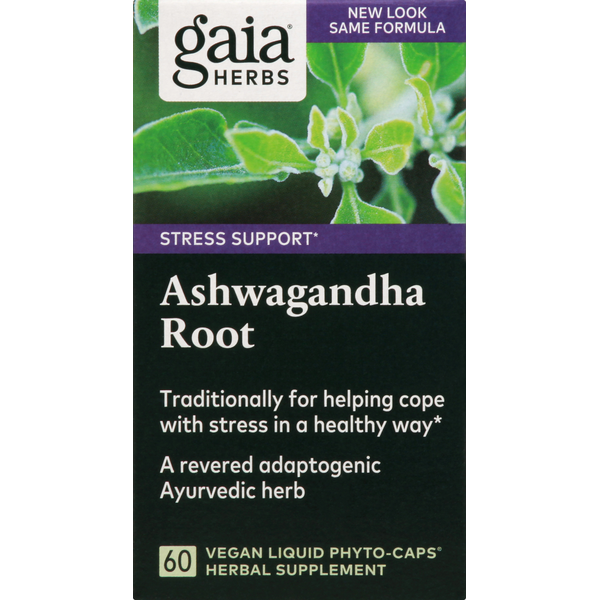 Glandulars & Hormones Gaia Herbs Ashwagandha Root, Vegan Liquid Phyto-Caps hero