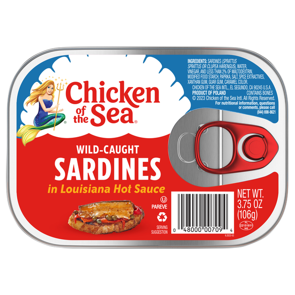 Chicken of the Sea Sardines in Louisiana Hot Sauce hero