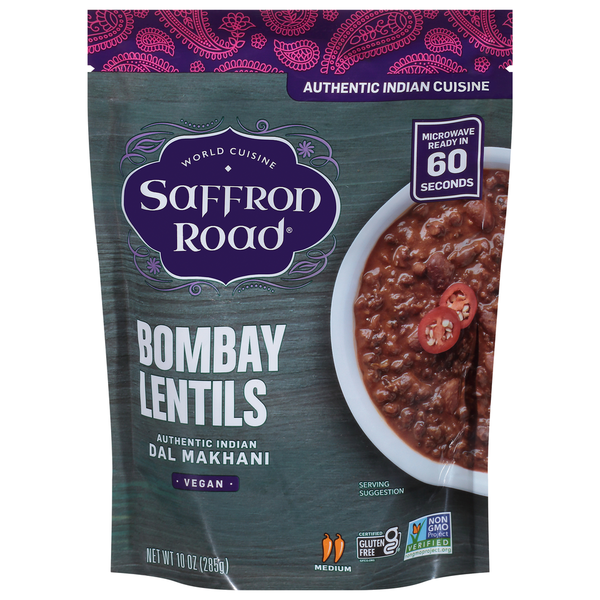 Canned Meals & Beans Saffron Road Bombay Lentils, Medium hero