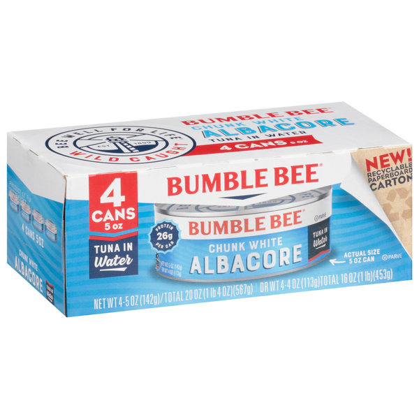 Canned Meat & Seafood Bumble Bee Tuna in Water, Albacore, Chunk White hero