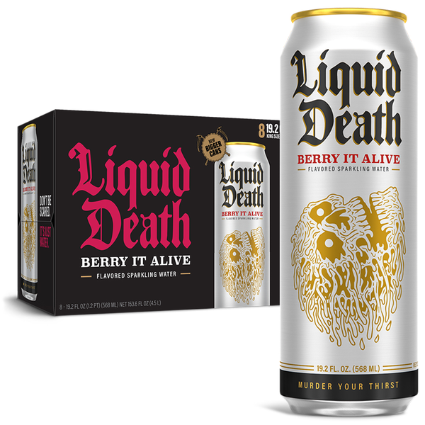 Water, Seltzer & Sparkling Water Liquid Death Sparkling Water, Berry it Alive hero