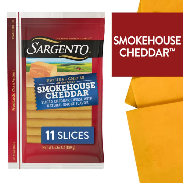 Packaged Cheese Sargento Sliced Smokehouse Cheddar™ Natural Cheese hero