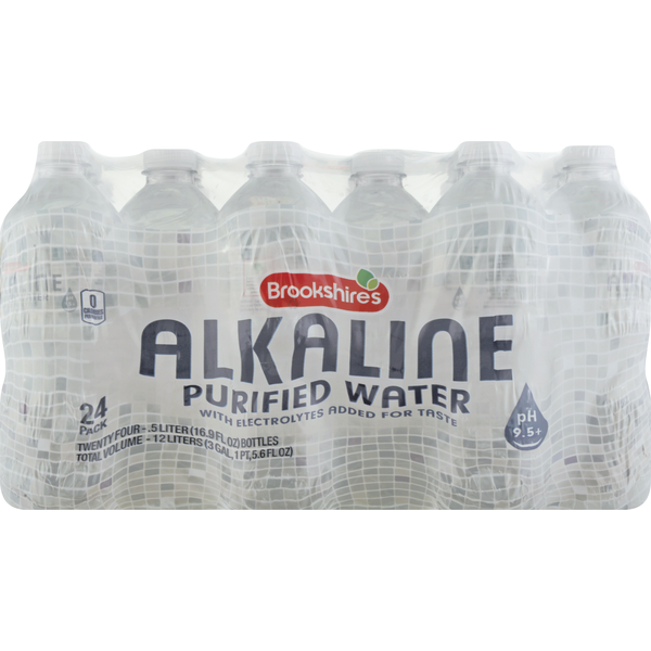 Water, Seltzer & Sparkling Water Brookshire's Water, Purified, Alkaline, 24 Pack hero