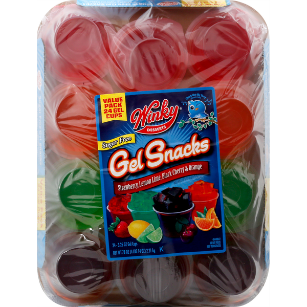 Winky Gel Snacks, Sugar Free, Assorted, Value Pack, 24 Pack hero