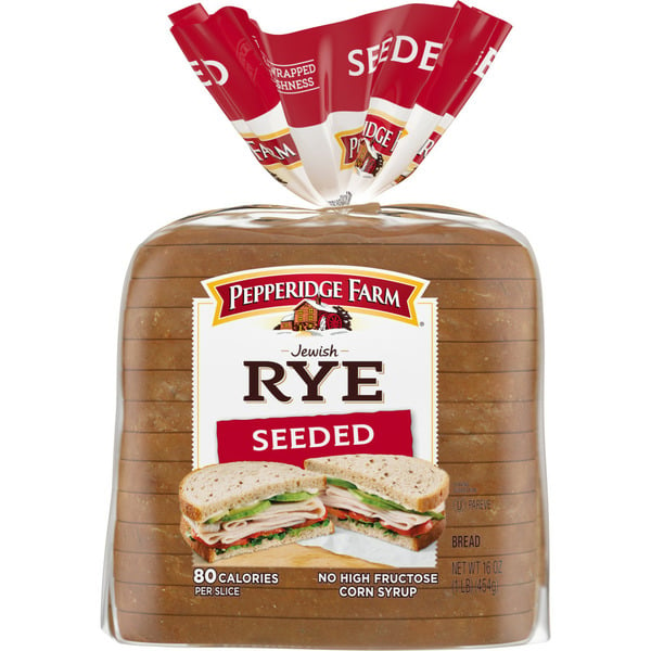 Conventional Breads (Grocery) Pepperidge Farm Seeded Rye Bread hero