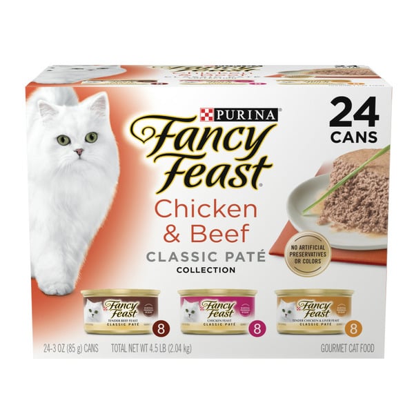 Wet Cat Food Purina Fancy Feast Chicken and Beef Classic Pate Collection Grain Free Wet Cat Food hero