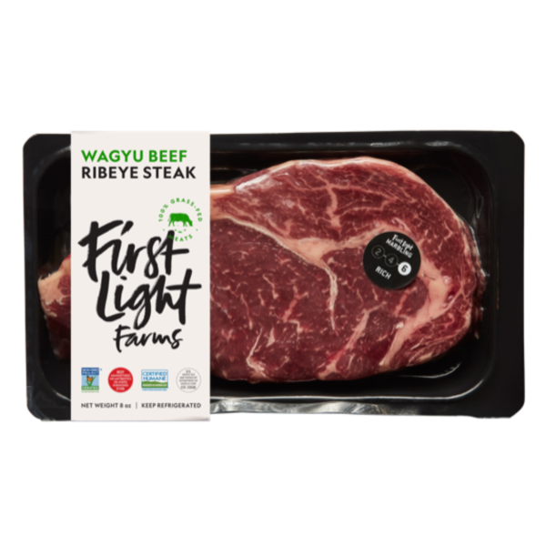 Packaged Meat First Light Farms 100% Grass-Fed Wagyu Beef Ribeye Steak hero