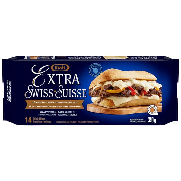 Packaged Cheese Kraft Extra Swiss Slices hero