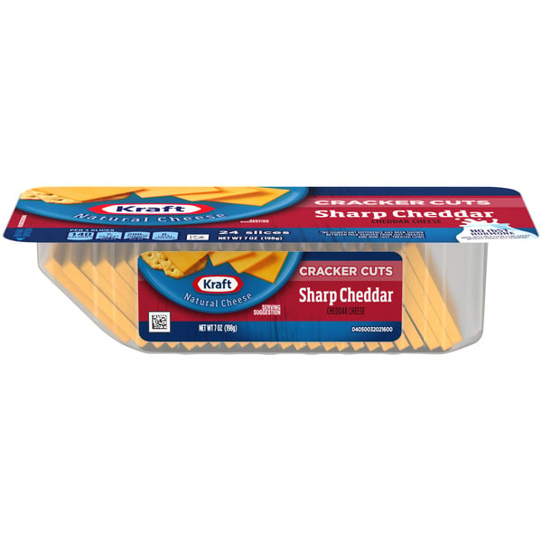 Crackers Kraft Cracker Cuts Sharp Cheddar Cheese Slices, 24 ct Tray hero