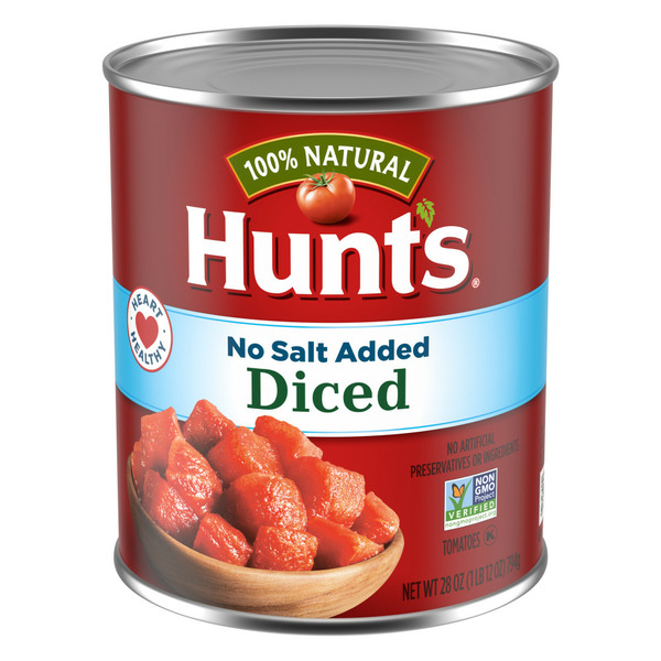 Canned & Jarred Vegetables Hunt's Diced Tomatoes No Salt Added hero