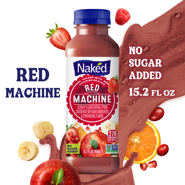 Refrigerated Naked Red Machine Flavored 100% Juice Smoothie Blend, 15.2 fl oz Bottle hero