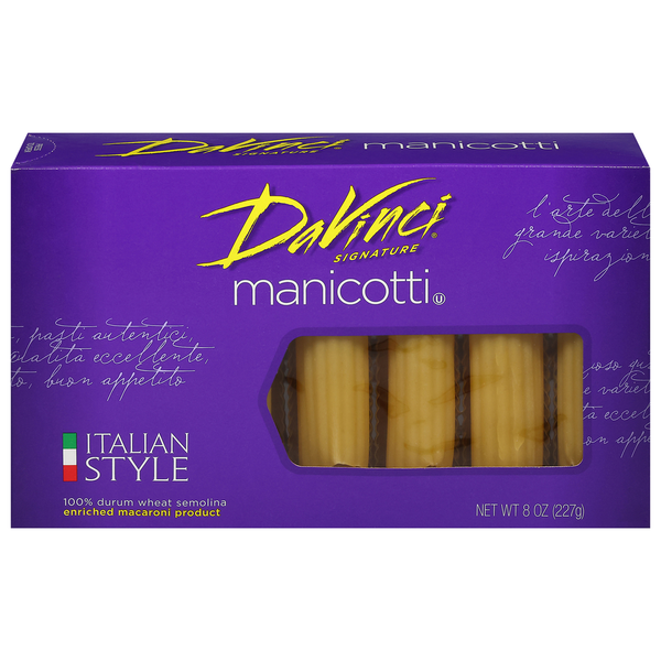 Dry Pasta DaVinci Signature Manicotti, Italian Style hero