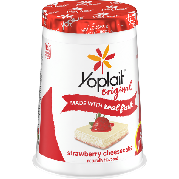 Yogurt Yoplait Original Low Fat Strawberry Cheesecake Yogurt Cup hero