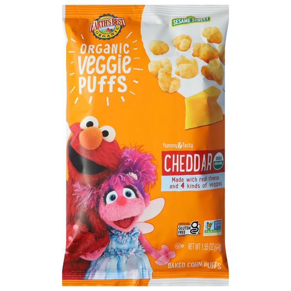 Chips & Pretzels Earth's Best Veggie Puffs, Cheddar hero