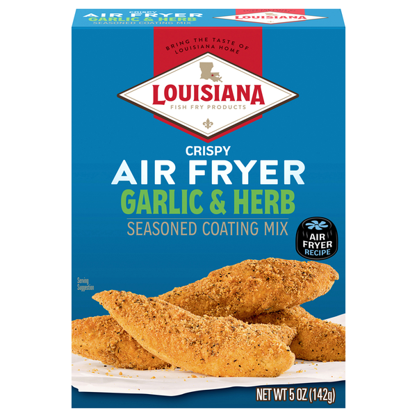 Packaged Poultry Louisiana Fish Fry Products Seasoned Coating Mix, Garlic & Herb, Crispy, Air Fryer hero