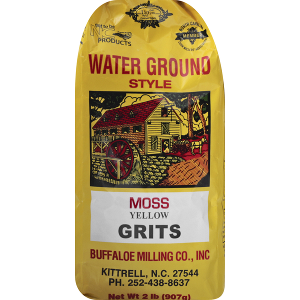 Hot Cereal & Pancake Mixes Moss Grits, Yellow, Water Ground Style hero