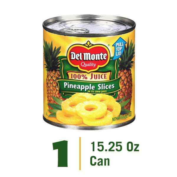 Canned Fruit & Applesauce Del Monte Sliced Pineapple in 100% Juice, Canned Fruit hero