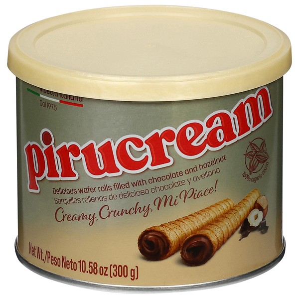 Bulk Candies & Chocolates Pirucream Wafer Rolls, Chocolate and Hazelnut hero