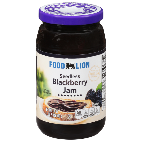 Spreads, Jam & Jelly Food Lion Jam, Blackberry, Seedless hero