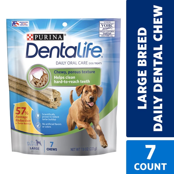 Dog Food Purina DentaLife Made in USA Facilities Large Dog Dental Chews, Daily hero