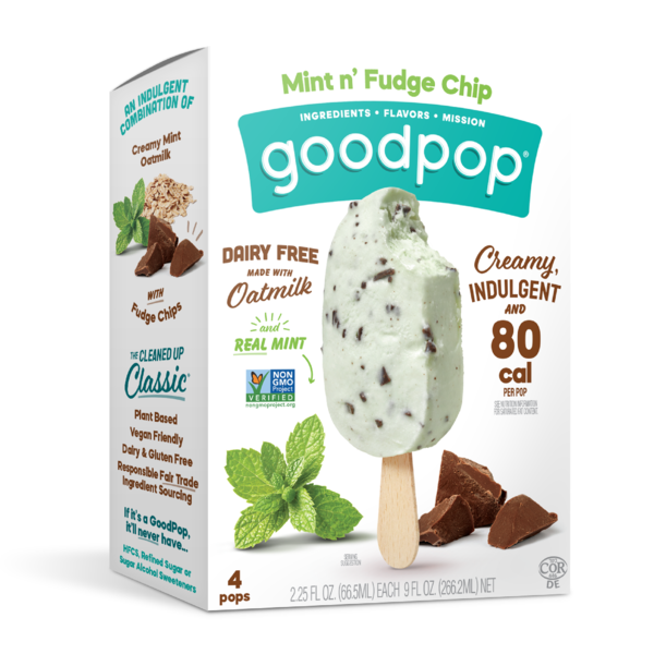 GoodPop Mint n' Fudge Chip, Dairy-Free Frozen Dessert Bars hero