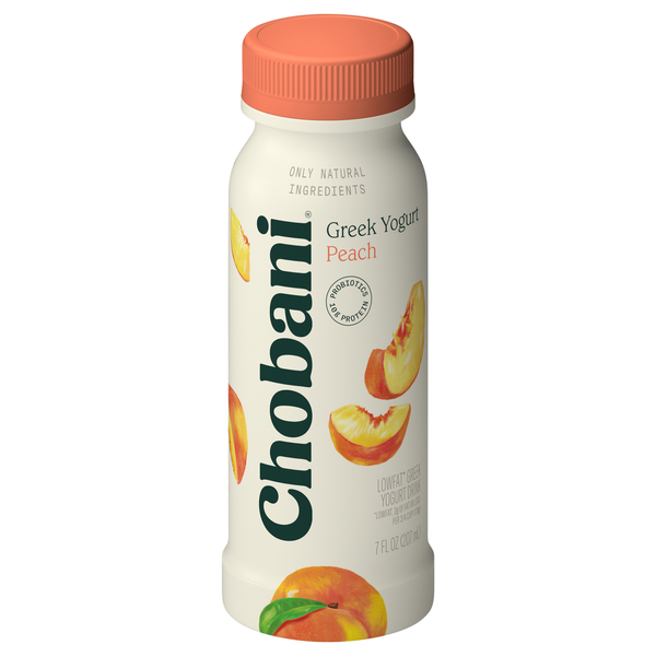 Yogurt Chobani Yogurt Drink, Greek, Lowfat, Peach hero