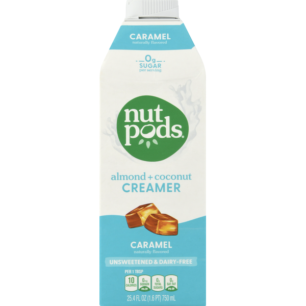 Cream & Half & Half nutpods Creamer, Almond + Coconut, Caramel hero