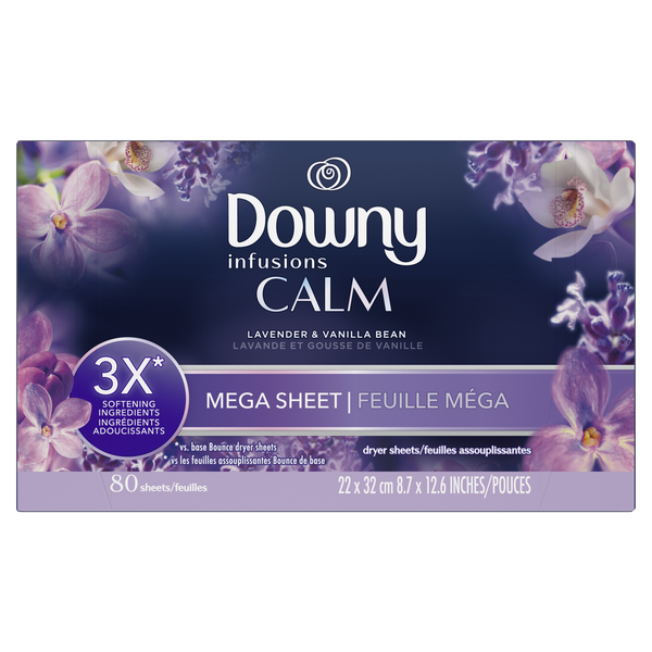 Laundry Downy Infusions Mega Dryer Sheets, CALM, Lavender hero