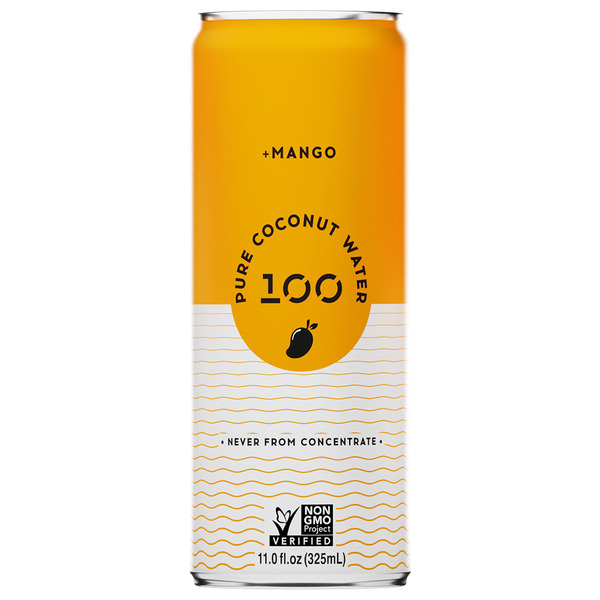 Water, Seltzer & Sparkling Water 100 Coconuts Pure Coconut Water + Mango hero