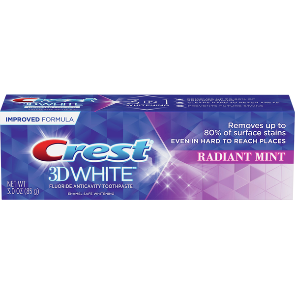 Oral Hygiene Crest 3D White Radiant Mint Whitening Toothpaste hero