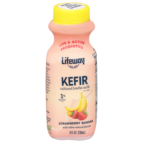 Yogurt Lifeway Kefir, Lowfat Milk, Cultured, Strawberry Banana hero