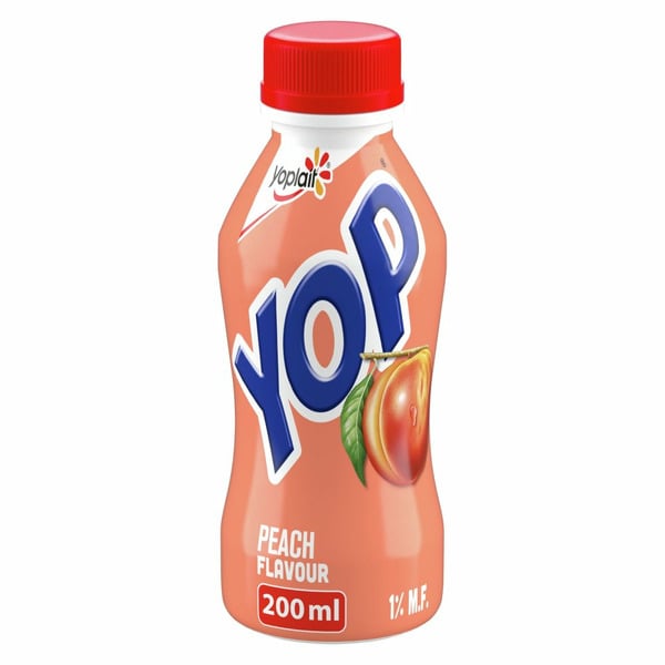 Yoplait Yop 1% Drinkable Yogurt, Peach, Yogurt Drink hero