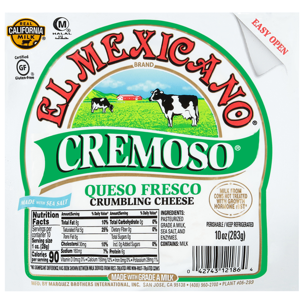 Packaged Cheese El Mexicano Crumbling Cheese, Cremosa Queso Fresco hero