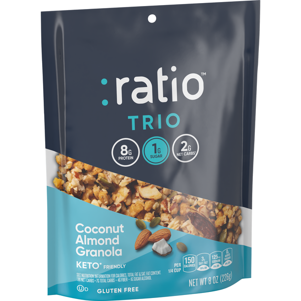 Ratio Trio Coconut Almond Keto Friendly Granola Cereal hero