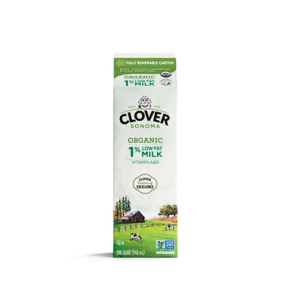 Milk Clover Sonoma Organic Lowfat 1% Milk Quart hero