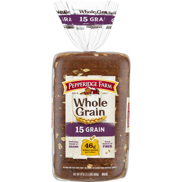 Conventional Breads (Grocery) Pepperidge Farm Whole Grain 15 Grain Bread hero