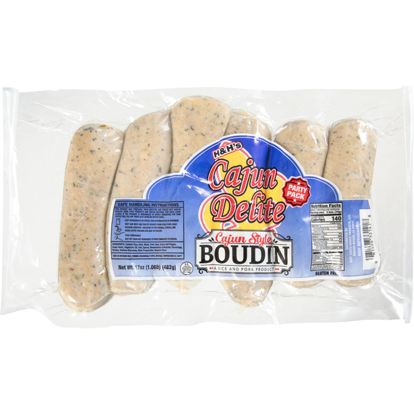 Hot Dogs, Bacon & Sausage H&H's Boudin, Cajun Delite, Cajun Style, Party Pack hero