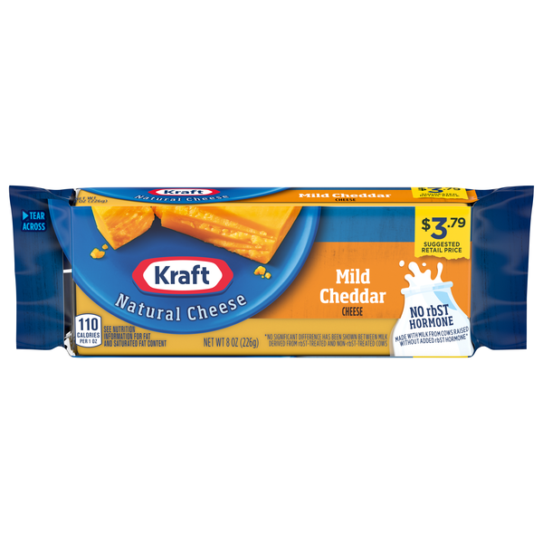 Packaged Cheese Kraft Cheese, Mild Cheddar hero