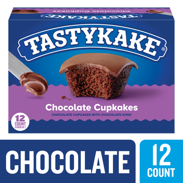 Cookies & Cakes Tastykake Cupkakes, Chocolate, Family 12 Pack hero